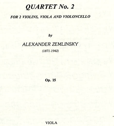 Zemlinsky, Alexander: String Quartet No.2 in A Op.15 (set of parts)