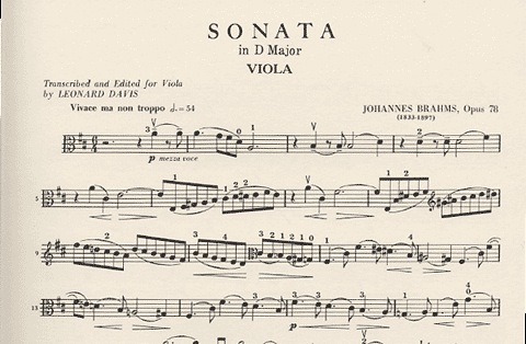 Brahms, J.: Sonata in D Major, Op.78 (viola, and piano) IMC