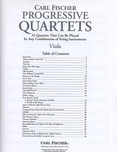 Gazda, Doris: Progressive Quartets (4 violas)