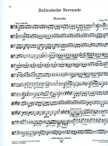 Wolf, Hugo: Italian Serenade in G major (string quartet) set of parts
