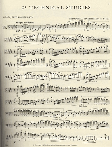 Findeisen, T.A. (Zimmerman): 25 Technical Studies, Op.14 Volume 3 (bass)