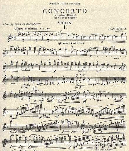 Sibelius, J. (Francescatti): Concerto in D minor, Op.47 (violin & piano) IMC