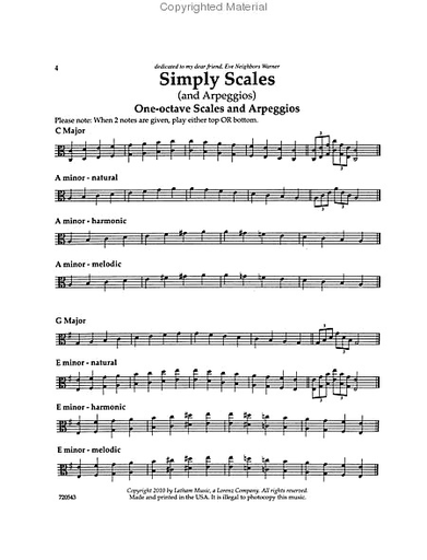 Latham, Lynne: Simply Scales (and Arpeggios) for Viola