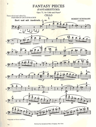 Schumann, Robert (Gruetzmacher): Fantasy Pieces Op.73 (cello & piano) IMC
