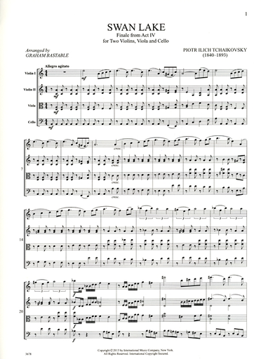 Tchaikovsky, P.I.: Swan Lake, Finale from Act 4 for string quartet (score and parts)