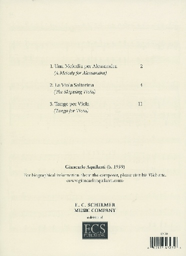 Aquilanti, Giancarlo: Short Pieces for Viola and Piano