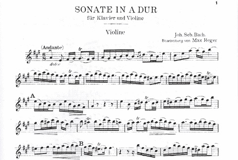 Bach, J.S. (Reger): Sonata #2 in A major (violin & piano)