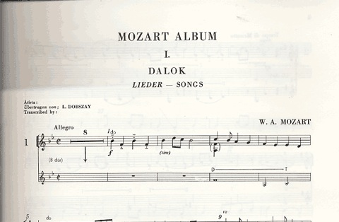 Mozart, W.A. (Dobszay): Mozart Album-Songs (violin & piano)