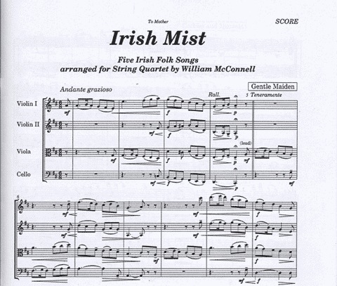 McConnell, W.: Irish Mist - Five Irish Folk Songs (string quartet)