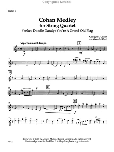 Cohan, G.M. (Milford): Yankee Doodle Dandy and You're a Grand Old Flag (string quartet)