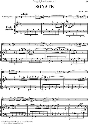 Bach, J.S. (Heinemann, ed.): Sonatas for Viola da gamba and Harpsichord BWV 1027-1029 (viola and piano)