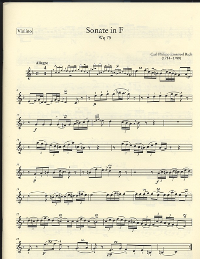 Bach, C.Ph.E.: Works for Violin and Harpsichord, Vol. 2 urtext (violin, and harpsichord)