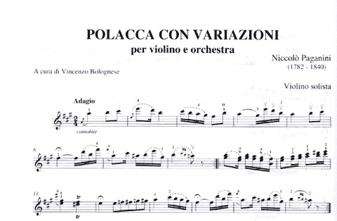 Paganini, Niccolo: Polacca con Variazioni (violin & piano)