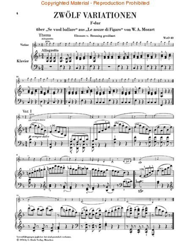 Beethoven, L.van (Brandenburg): Variations, Rondo, and Dances, urtext (violin & piano)