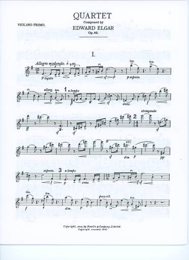 Elgar, Edward: String Quartet Op. 83 (parts)