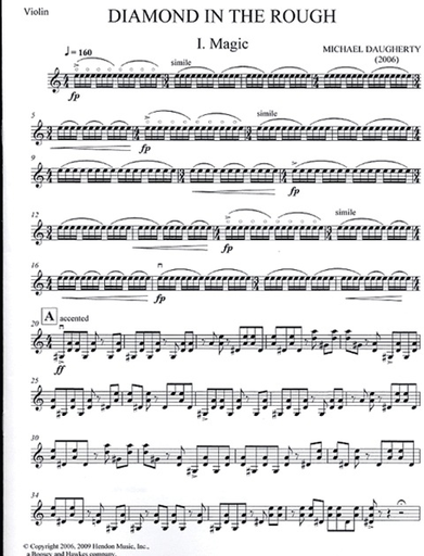 Daugherty, M.: Diamond in the Rough (violin, viola, percussion)