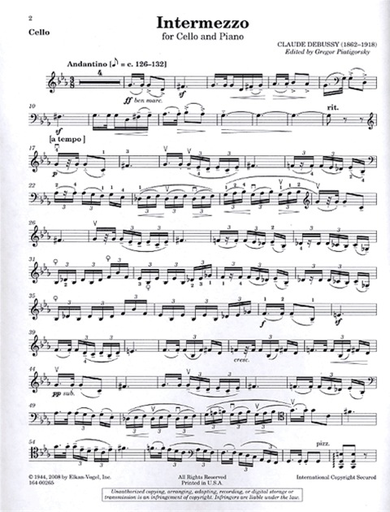 Debussy, C. (Piatigorsky): Intermezzo (cello & piano)