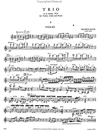 Ravel, Maurice: Trio in A minor (violin, cello, piano)