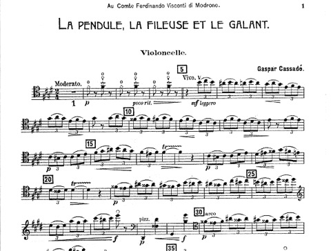 Cassado, G.: La Pendule (cello and piano)