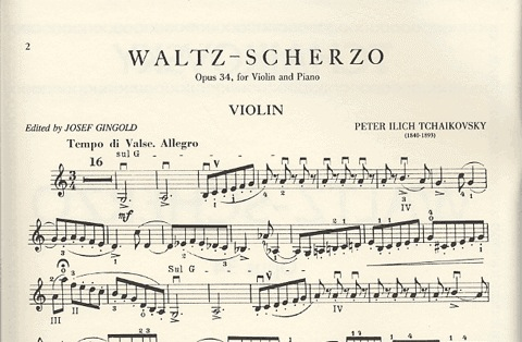 Tchaikovsky, P.I. (Gingold): Valse-Scherzo, Op.34 (violin, and piano) IMC