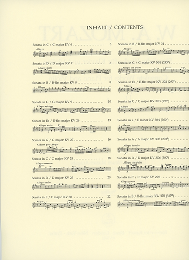 Mozart, W.A. (Reeser): Complete Works for Violin and Piano, Volume 1 (Early Sonatas 1764-1779) Barenreiter