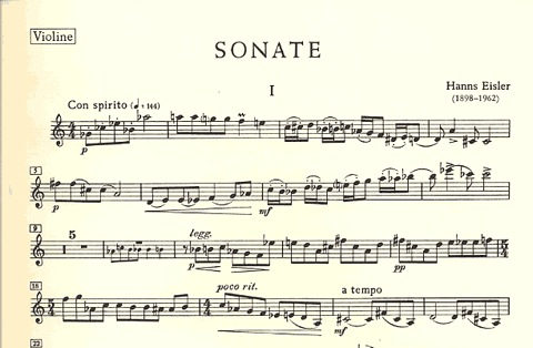 Eisler, Hanns: Sonata-Die Reisesonate (violin & piano)