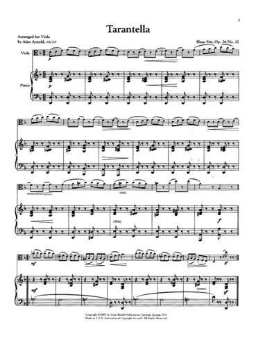 Sitt, Hans (Arnold): Tarantella Op.26 (viola & piano)