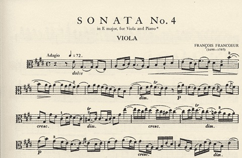 Francoeur, Francois: Sonata No.4 in E major for viola & piano
