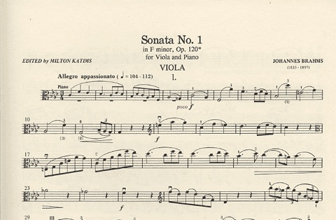 Brahms, Johannes (Katims): Viola Sonata Op.120 #1 (viola & piano)