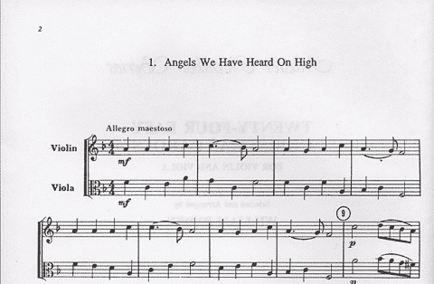 Ryden, William: Twenty-Four Easy Christmas Carols for Violin & Viola