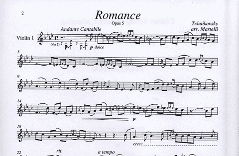 Tchaikovsky, P.I. (Martelli): Romance Op.5 (string quartet)
