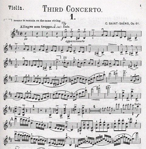 Saint-Saens, Camille: Violin Concerto #3 Op.61 (violin & piano)