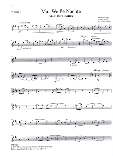 Tchaikovsky, P.I.: The Seasons, Vol.2 for String Quartet (set of parts)