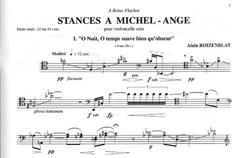 Roizenblat, Alain: Stances a Michel (cello)