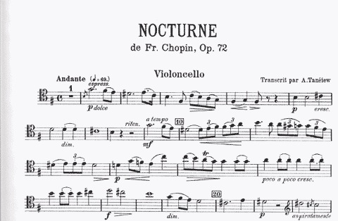 Chopin, Frederic: Nocturne Op.72 (Cello & Piano)