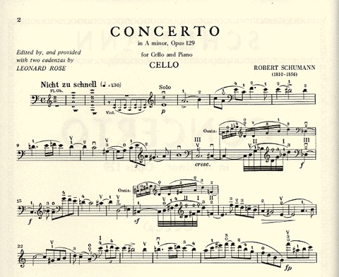 Schumann, R. (Rose): Cello Concerto in A minor, Op.129 (cello & piano)