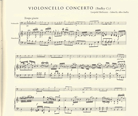 Hofmann, Leopold: Concerto (cello & piano)