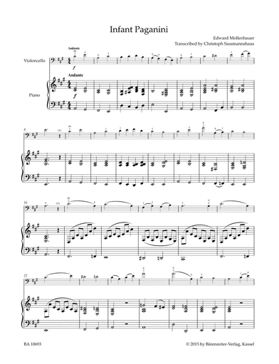 Mollenhauer, E.: The Infant Paganini (cello & piano), Barenreiter