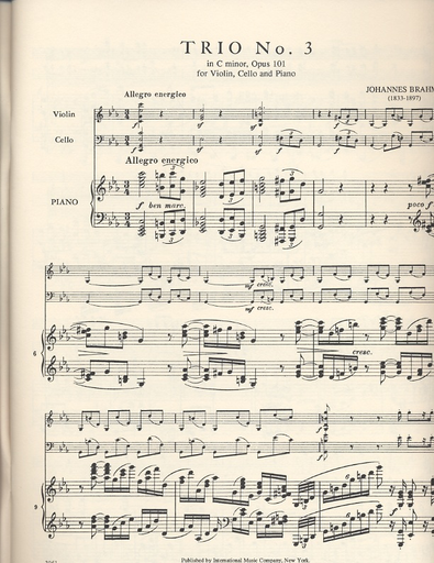 Brahms, Johannes: Piano Trio in c minor Op.101 (violin, cello, piano)