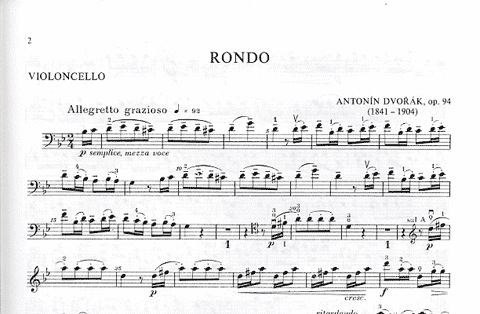 Dvorak, Antonin (Sourek): Rondo in g Op.94 (cello & piano)