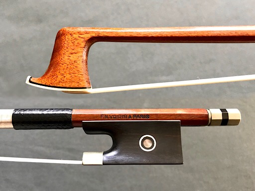 F.N. VOIRIN branded nickel violin bow, splined head Metzler Violins