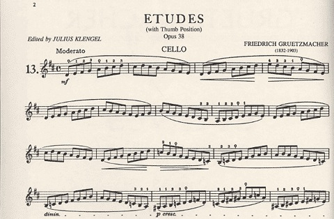 Gruetzmacher: Etudes Op.38 Vol.2- Technology of Cello Playing w/ Thumb Position