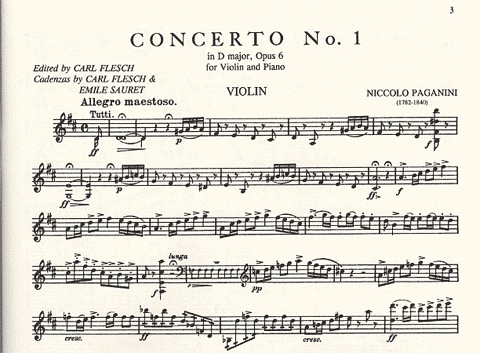 Paganini, N. (Flesch/Sauret): Concerto No.1 in D major, Op.6 (violin & piano) IMC