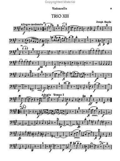 Haydn, F.J.: Piano Trios Vol.3,#13-17 Kalmus edition (violin, Cello, Piano)