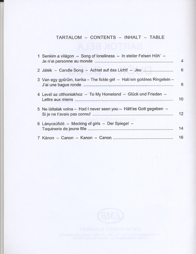 Bartok, B. (Szervanszky): Duos from Bartok's Choral Works (two violins)