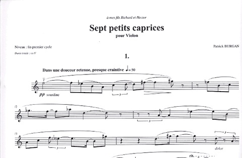 Burgan, Patrick: Sept Petits Caprices pour Violon-7 Littles Caprices for Violin