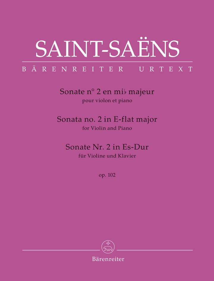 Saint-Saens, Camille (Guilloux and Medicis): Sonata No. 2 in E-flat major, op. 102, violin & piano, Barenreiter Urtext
