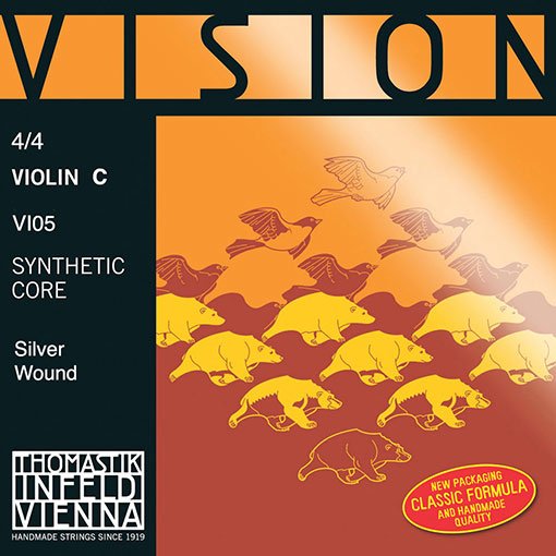 VISION violin C string by Thomastik-Infeld, silver, 4/4, Medium