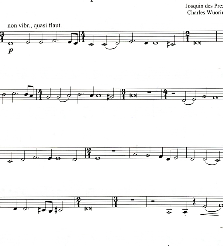 Wuorinen, Charles: Josquiniana (string quartet) score and parts
