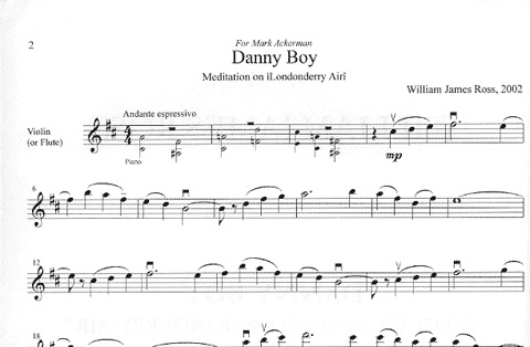Ross, W.J.: Danny Boy-A Meditation on ''Londonderry Air''(violin & piano)